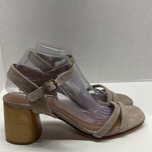 Huma Blanco Nadia Suede Sandals Shoes Open Toe Strappy Stone Tan Size 41 US 11